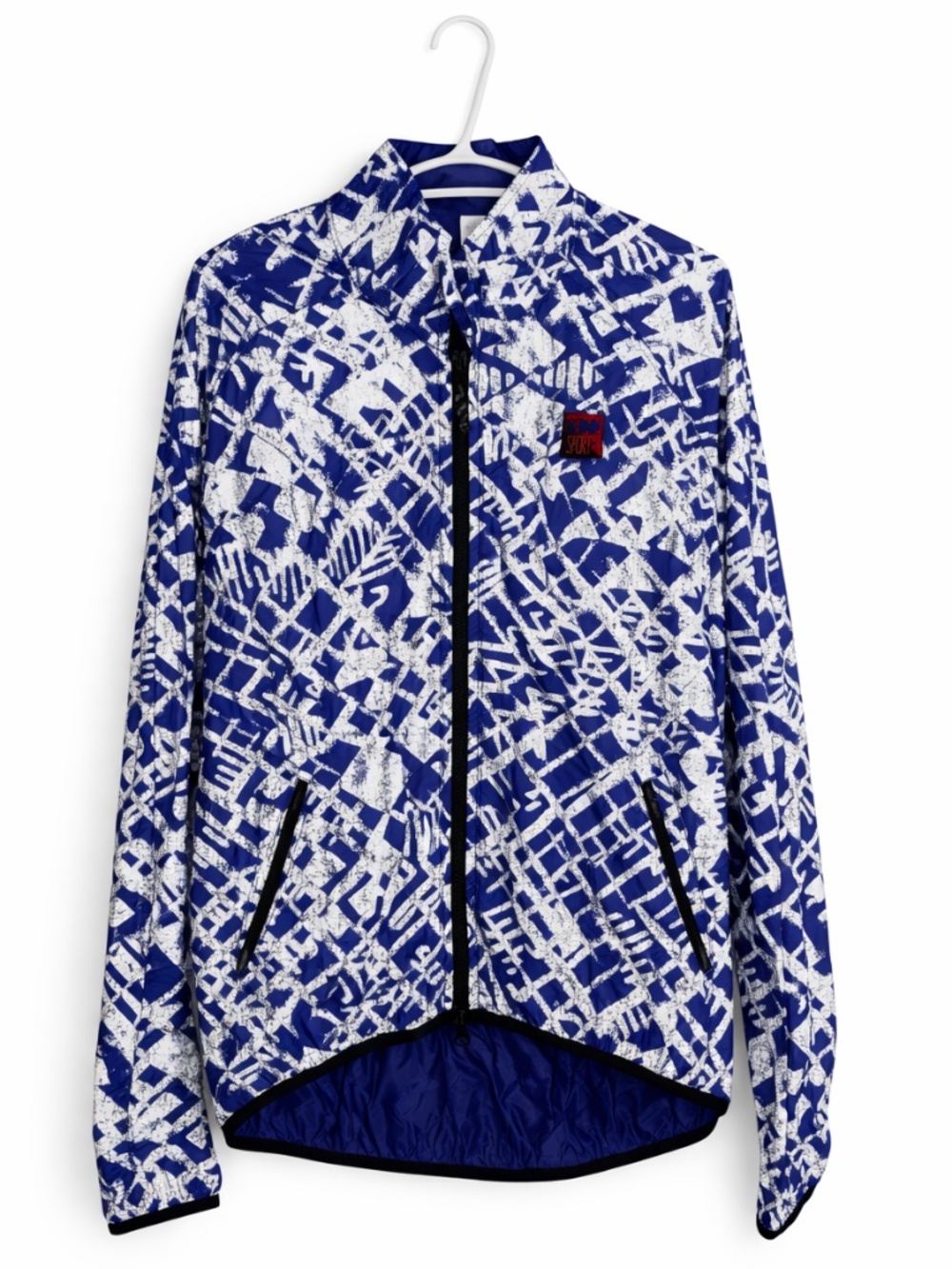 Vintage InSport High-Visibility Reflective Silver & Blue Running Jacket — Size M